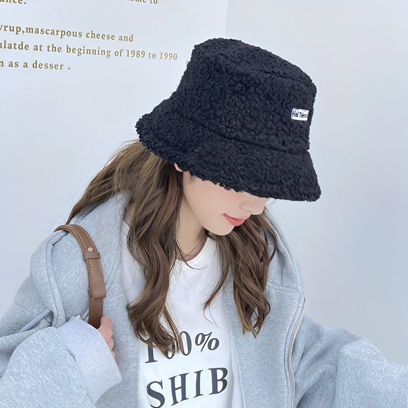 Mũ Nón Len Nữ Bucket Lông Cừu Ulzzang ML001 Cao Cấp